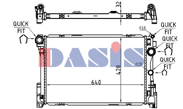 AKS DASIS Радиатор, охлаждение двигателя 120104N